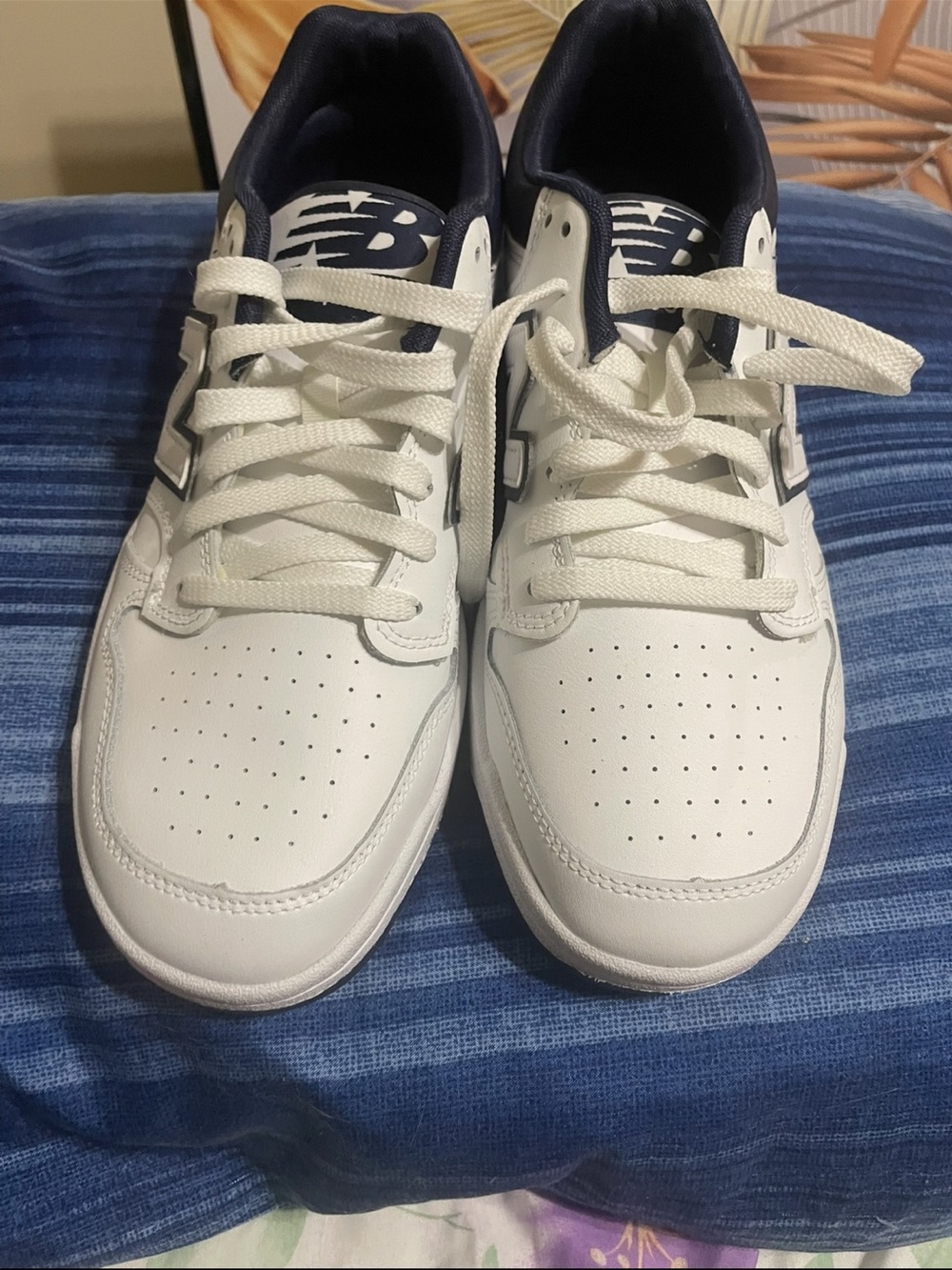 New Balance 480 Men's White & Navy Casual Leather Sneaker - Picture 3 of 6